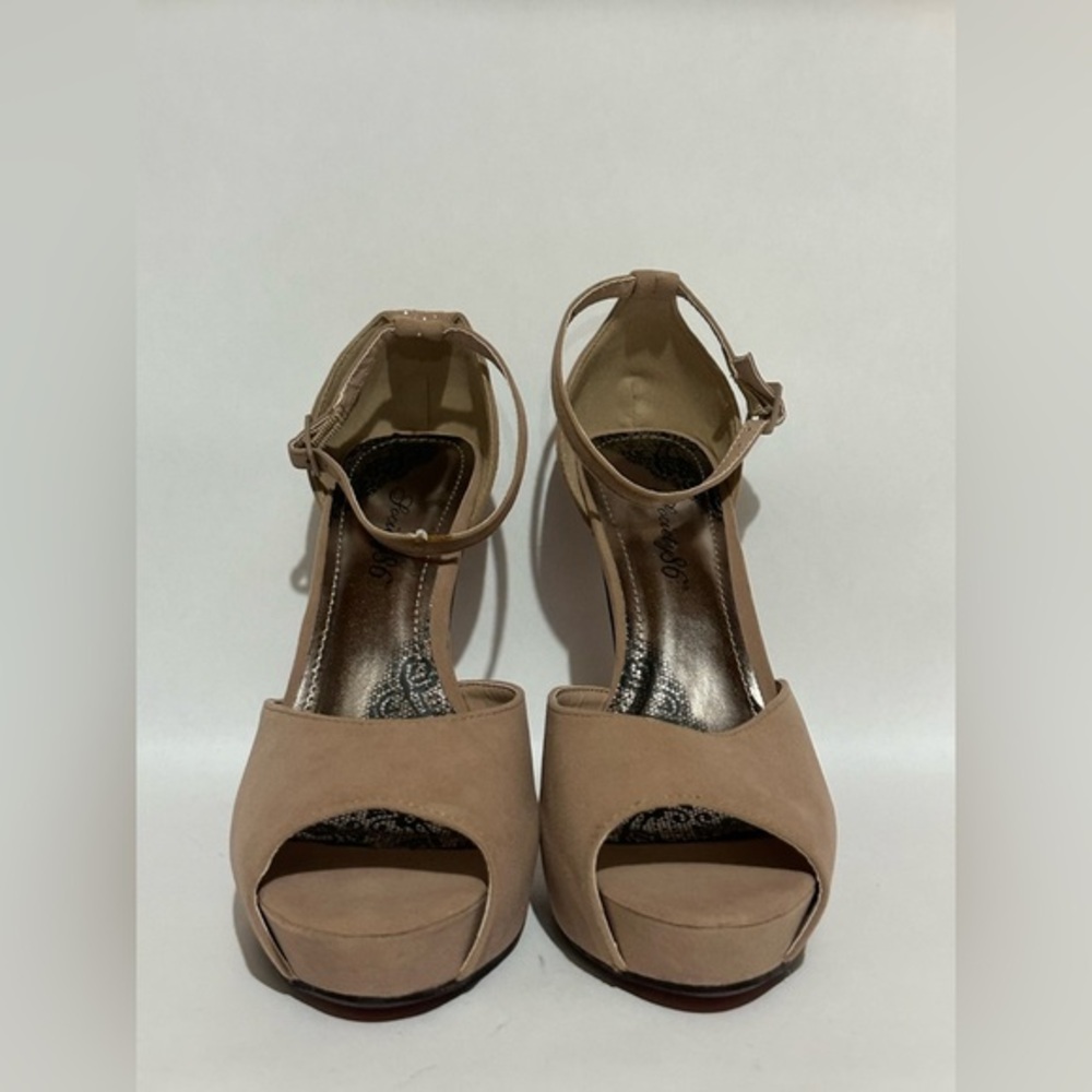 Society 86 Open Toe Elegant Tan Women's Heels